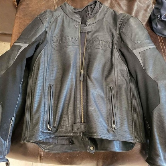 Scorpion Exo Men's Motorcycle Jacket Black Leather 2XL with Armor - Get Stung - Picture 2 of 7